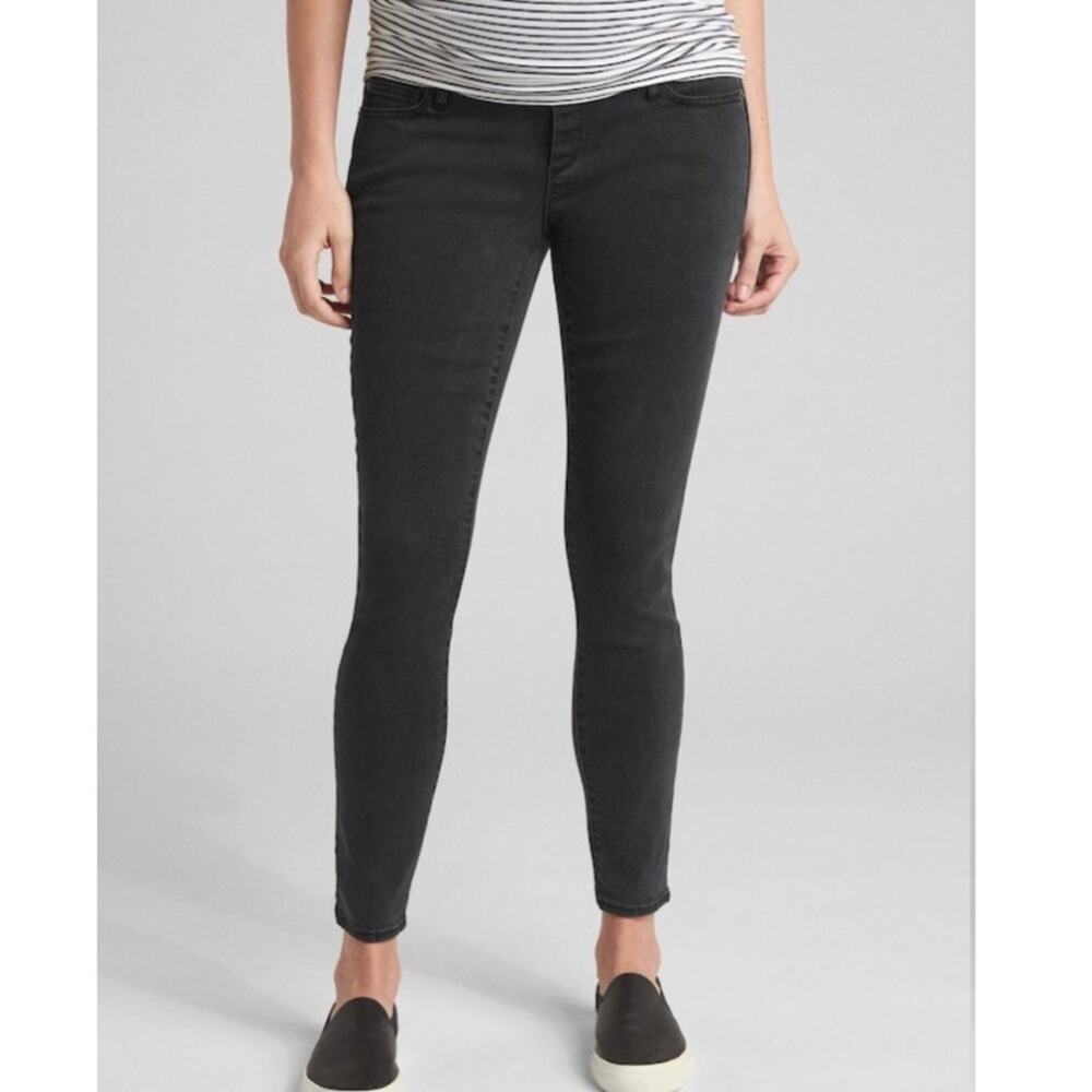 NEW GAP True Skinny Full Panel Women's Maternity Jeans Black 30L Long